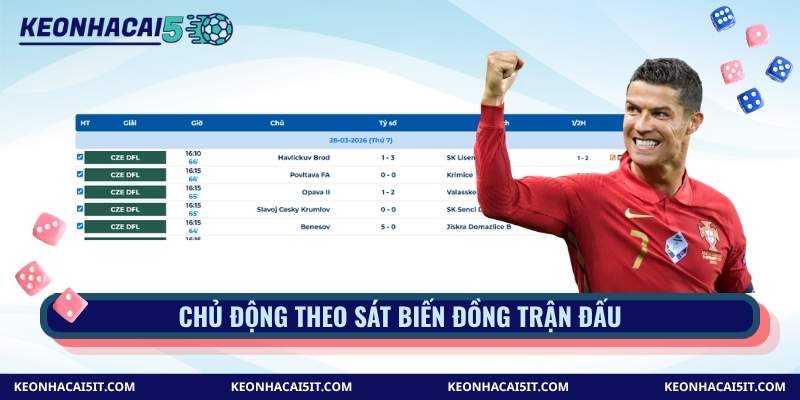 Chủ động theo sát biến đồng trận đấu