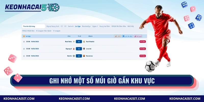 Ghi nhớ một số múi giờ gần khu vực
